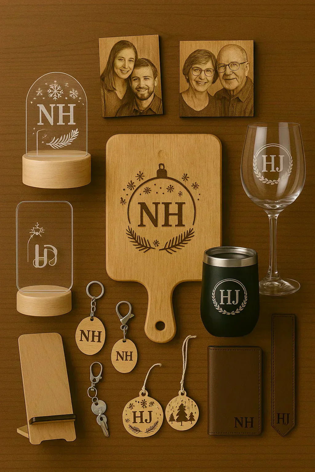 Laser engraved gifts collection tumblers and drinkware
