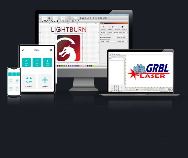 <p>Compatible with professional laser engraving software such as LightBurn and LaserGRBL</p>