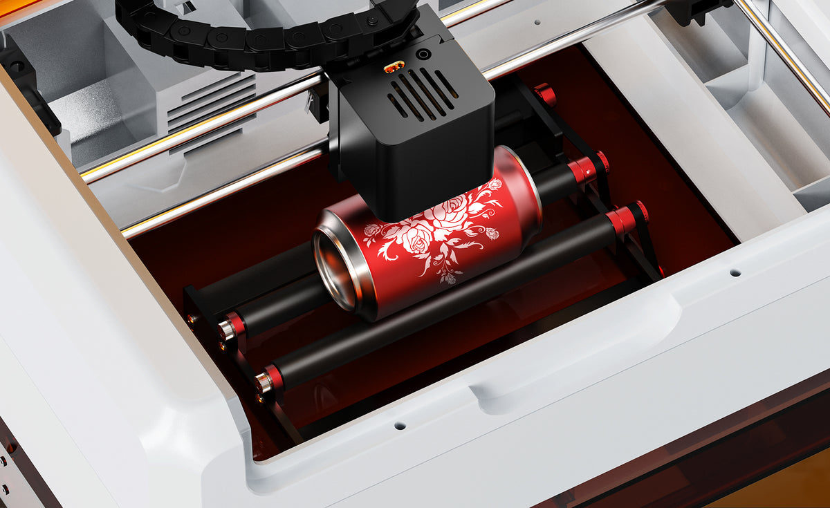 The module intelligently synchronizes with the M1s laser module, ensuring that with every degree of material rotation, the engraving precisely aligns with the corresponding point, achieving flawless seam processing.
